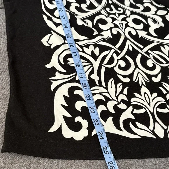 J. Mclaughlin Black Bainbridge Fabric Black 3/4" Floral Vines Print‎ Shirt Med - Picture 8 of 10